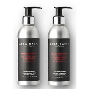 ACCA KAPPA Barber Shop Collection Beard Shampoo 2 Pack 400ml 200ml Each Moringa